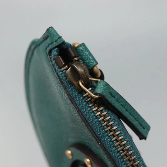 GUCCI Coin Purse Leather Green Auth 110449V - Picture 11 of 15